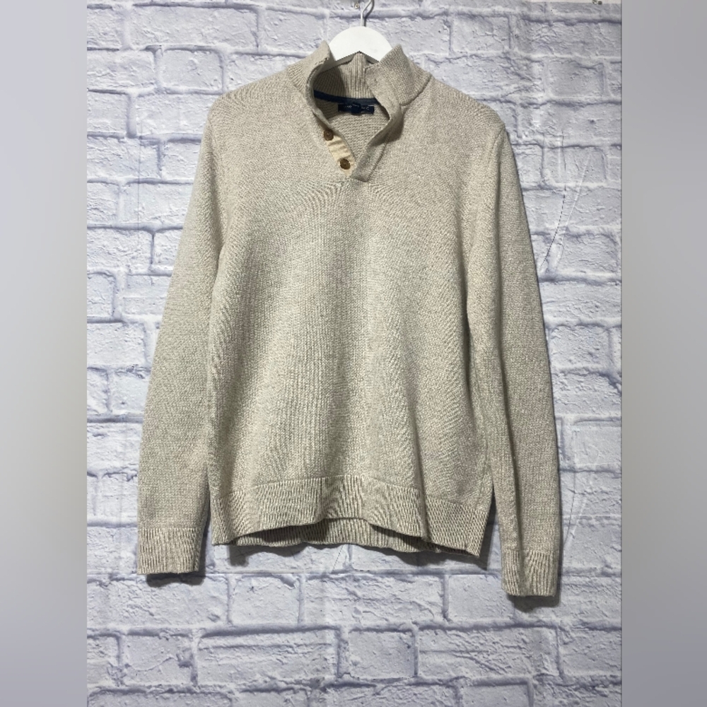 Banana Republic Men's Light Beige Turtleneck Sweater